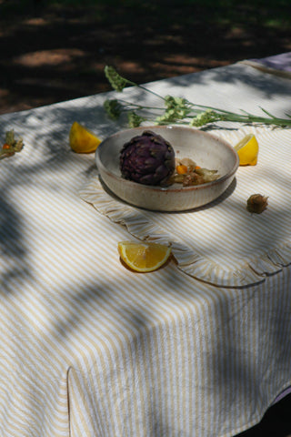ORGANIC STRIPES SQUARE TABLECLOTH